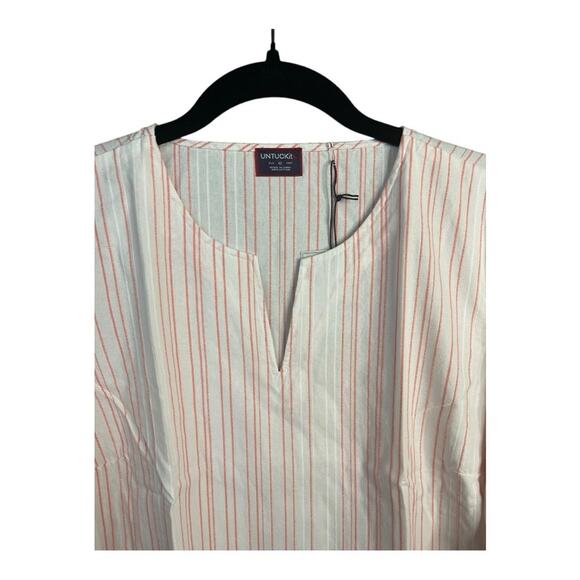 UNTUCKit Women's Durfort Pullover Tunic‎ Pink and White Stripe Size 12 NWT - Picture 3 of 9